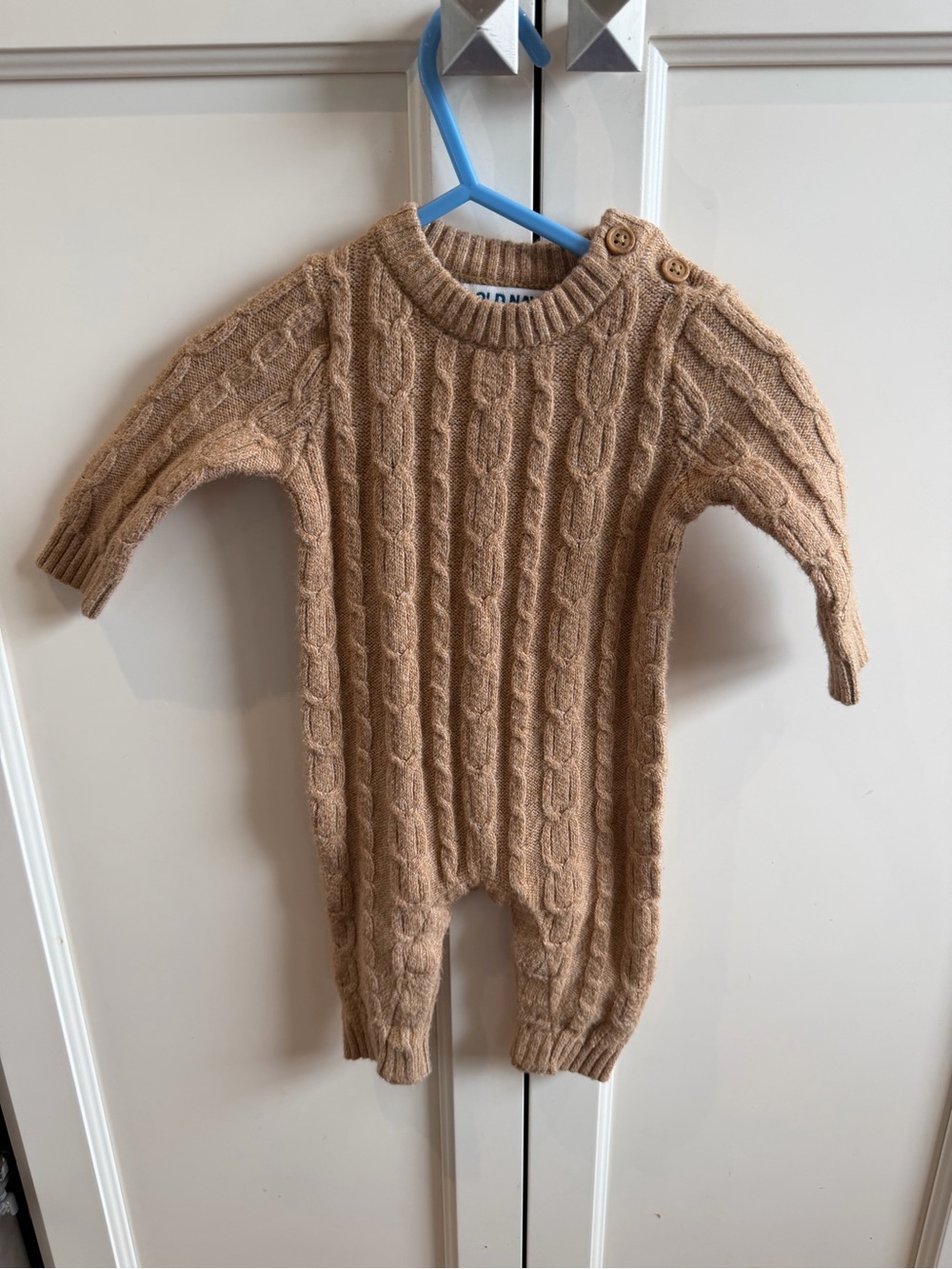 Old Navy 0-3m Cable Knit One-Piece Romper in Light Brown